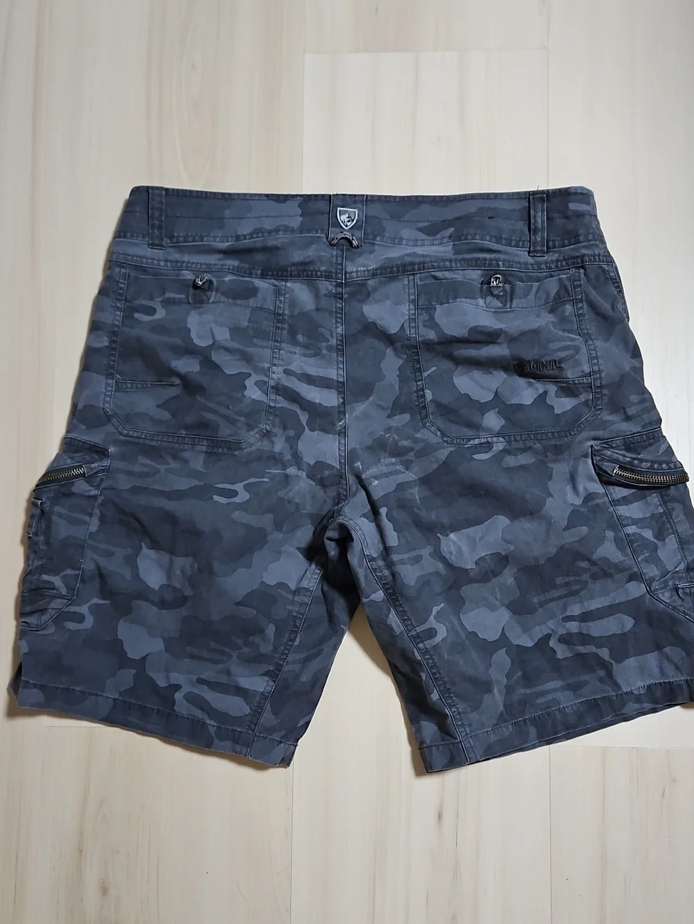 Kuhl Shorts Mens 38 Blue Gray Camo Ambush Cargo Tactical Utility Hiking Outdoor